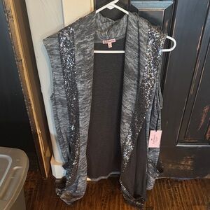 Juicy Couture Gray Sequin Vest